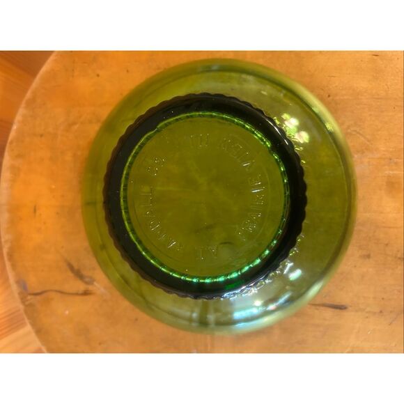 Vintage A.L. Randall Co. Emerald Green Candy Glass Bowl with Ribbed Collar Base - Picture 7 of 8